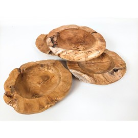 Teak wood bowl of irregular shape