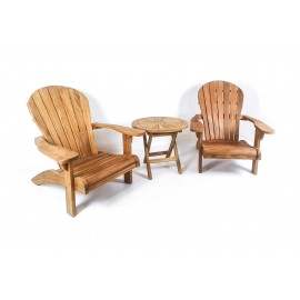 Garden set: Adirondack armchair and Matahari table, teakwood