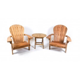 Garden set: Adirondack armchair and Matahari table, teakwood