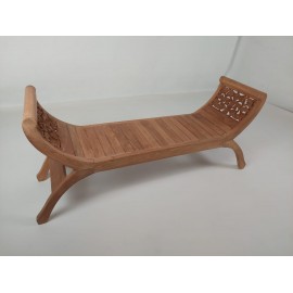 Decorated teak bench