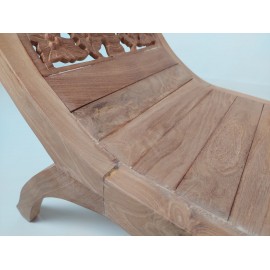 Decorated teak bench