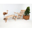 Folding teak garden chair with armrests