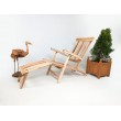 Folding teak garden chair with armrests