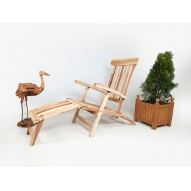 Folding teak garden chair with armrests