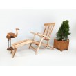 Folding teak garden chair with armrests