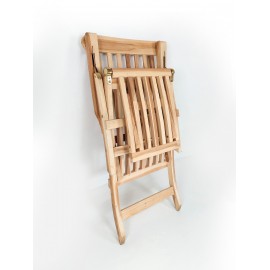 Folding teak garden chair with armrests