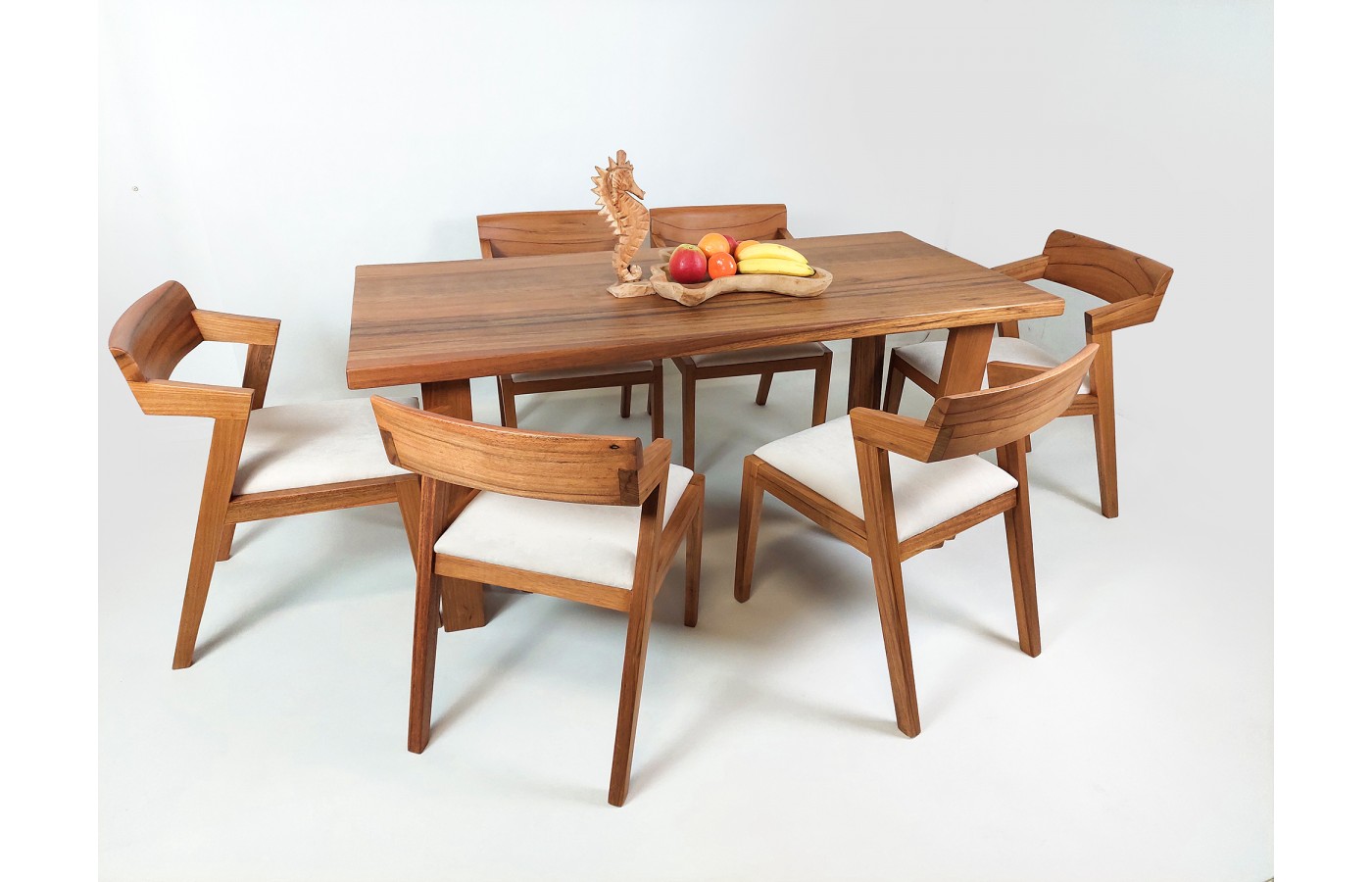 Dining set - table with 6 chairs solid KUKU wood