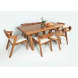 Dining set - table with 8 chairs solid KUKU wood