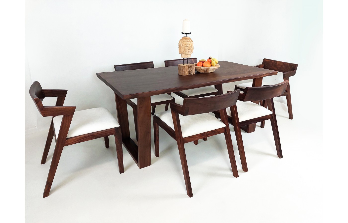 Dining set - table with 6 chairs solid WERU wood