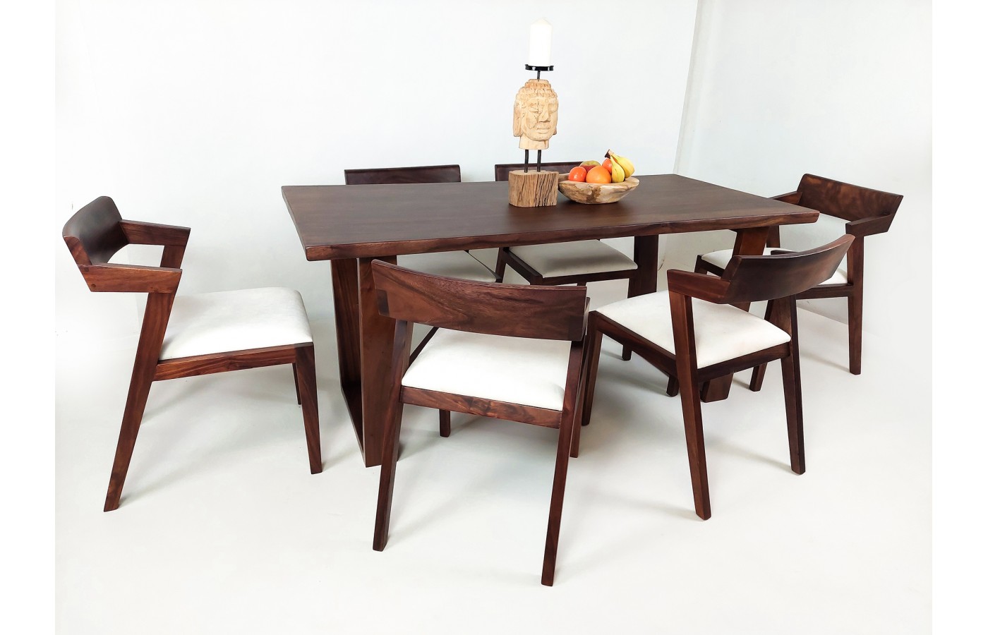 Dining set - table with 6 chairs solid WERU wood