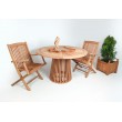 Round garden table Jamur, teak 120 cm