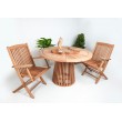 Round garden table Jamur, teak 120 cm