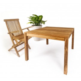 Square garden table, Teak