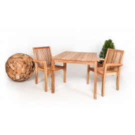 Square garden table, Teak