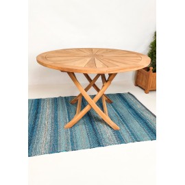 Round garden table Matahari, teak