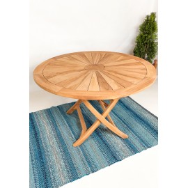 Round garden table Matahari, teak