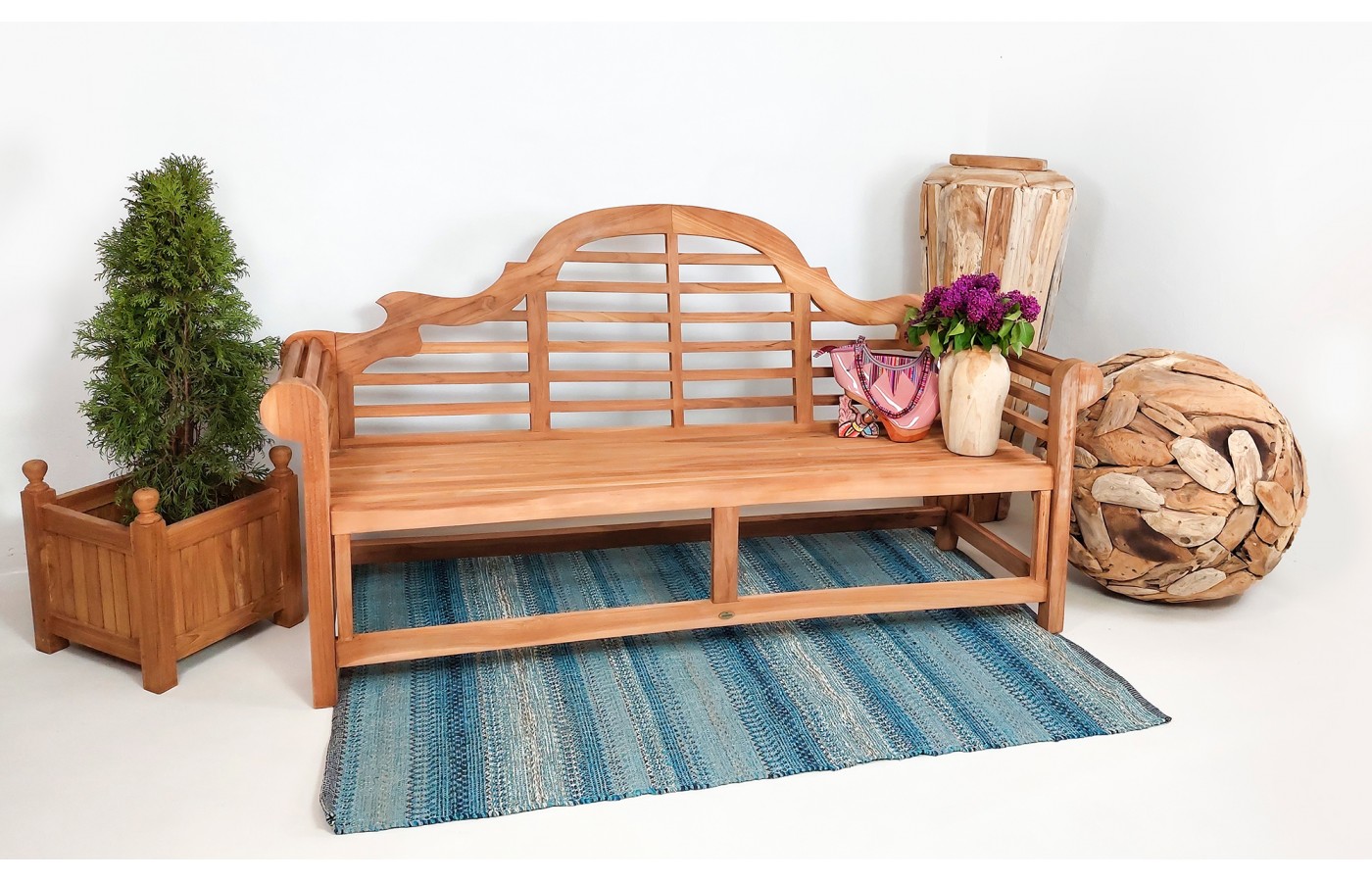 Garden teak bench Tirawa 180 cm