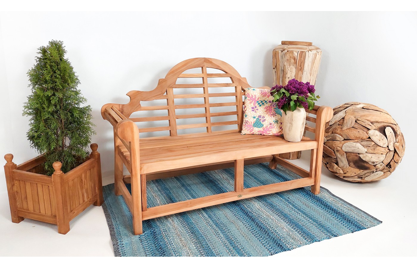 Garden teak bench Tirawa150 cm