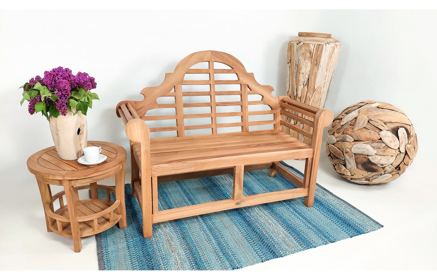 Garden teak bench Tirawa 120 cm