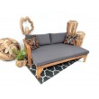 Extendable garden sofa with cushions, Teak