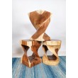 Suar twisting wood stool