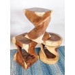 Suar twisting wood stool