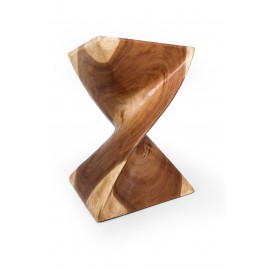 Suar twisting wood stool