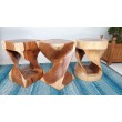 Suar twisting wood stool