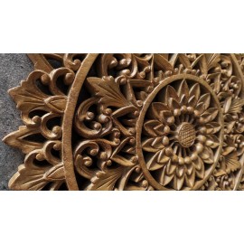 Orientalny panel - Kwiat Lotosu Mandala - rzeźba Bali, 50 cm