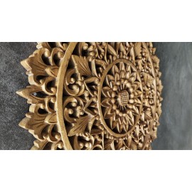 Orientalny panel - Kwiat Lotosu Mandala - rzeźba Bali, 50 cm