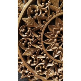 Oriental wall panel - Lotus Flower Mandala - Bali sculpture, 50 cm