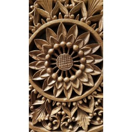 Oriental wall panel - Lotus Flower Mandala - Bali sculpture, 50 cm