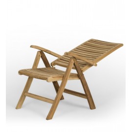 Folding teak garden chair with armrests