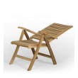 Folding teak garden chair with armrests