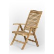 Folding teak garden chair with armrests