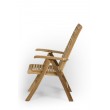 Folding teak garden chair with armrests