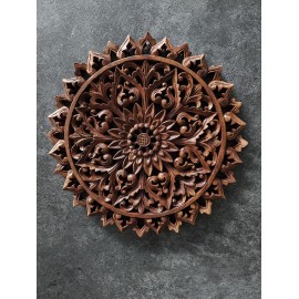 Oriental wall panel - Lotus Flower Mandala - Bali sculpture, 30 cm