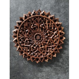 Oriental wall panel - Lotus Flower Mandala - Bali sculpture, 30 cm