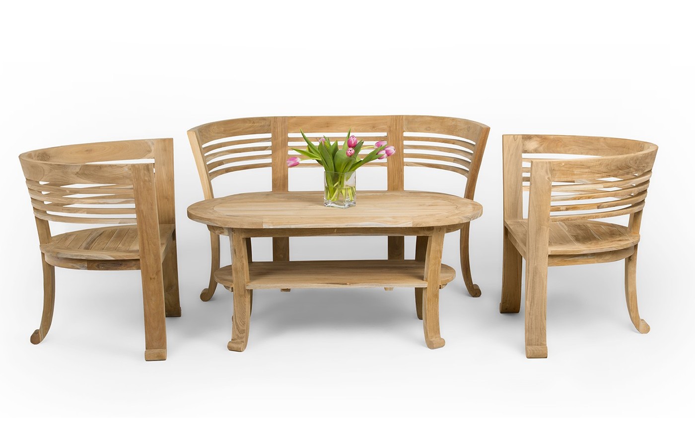 Set of garden furniture 4-piece Anat, wood Teak