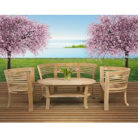 Set of garden furniture 4-piece Anat, wood Teak