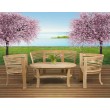 Set of garden furniture 4-piece Anat, wood Teak