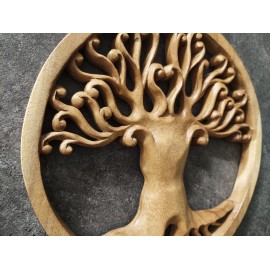 Oriental wall panel - Tree of Life - Bali sculpture, 30 cm