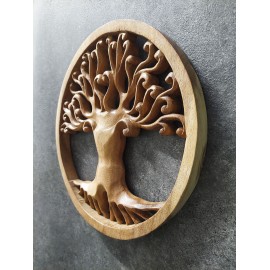 Oriental wall panel - Tree of Life - Bali sculpture, 30 cm