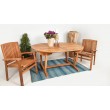 A large teak wood garden table with folding 160/240