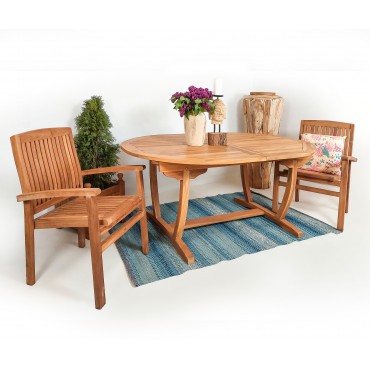 A large teak wood garden...