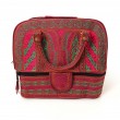 Embroidered Cotton Handbag in Rose and Emerald Green from Bali, B6