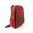 Embroidered Cotton Backpackin Rose and Emerald Green from Bali, B7