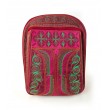 Embroidered Cotton Backpackin Rose and Emerald Green from Bali, B7