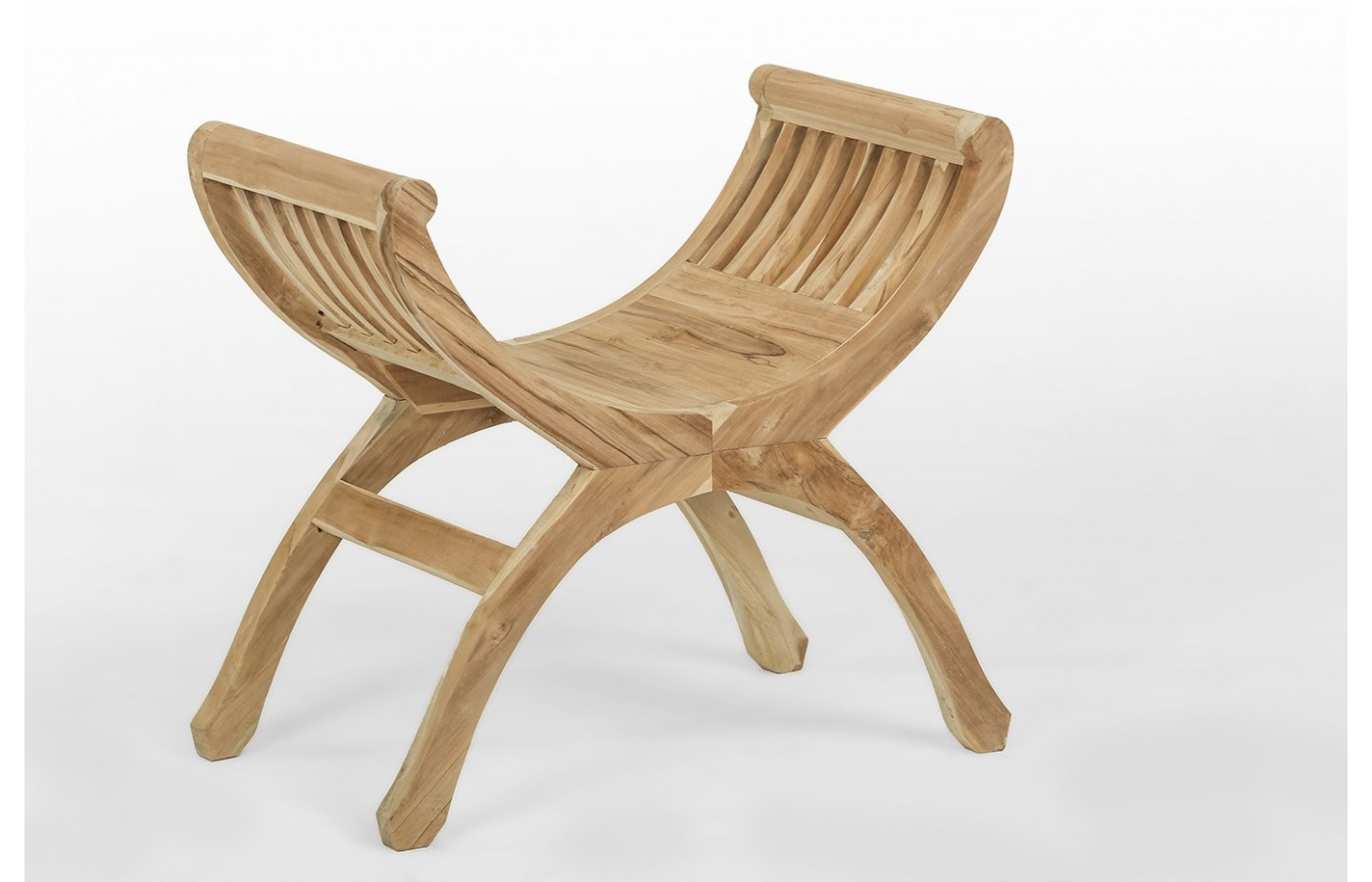 Stool, footstool made of teak wood