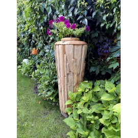 Garden amphora M-size reclaimed wood, teak